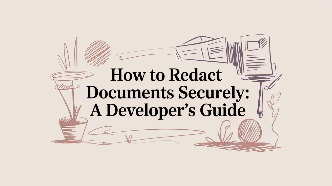 Developer workflow for securely redacting documents and removing hidden data
